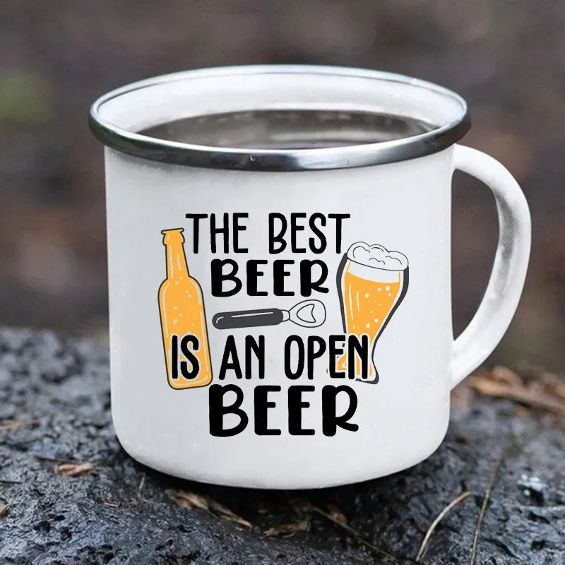 Creative Beer Coffee Mugs Dad Needs Beer Print Cup Unusual Tea Cup Tourist Mug Kawaii Cups for Coffee and Tea Personalized Gifts
