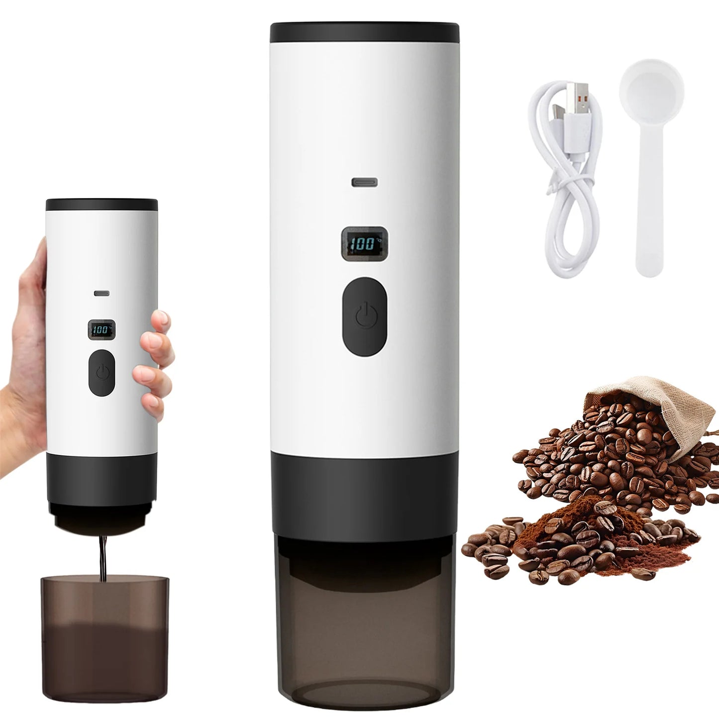 Portable 3 in 1 USB Coffee Maker 20Bar Espresso Machine Fast Heating for Travel Car Home