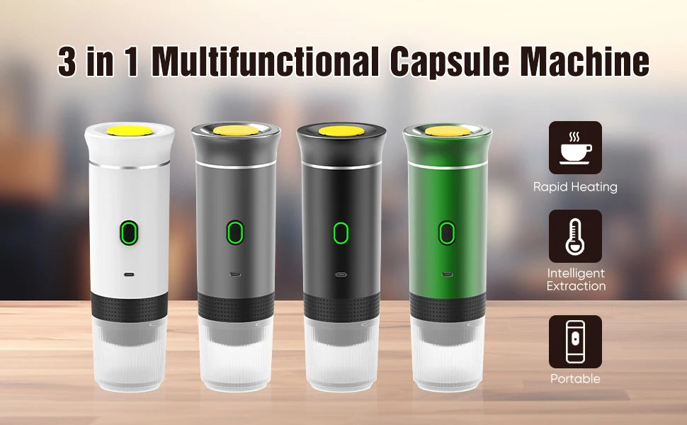 Portable 3 in 1 USB Coffee Maker 20Bar Espresso Machine Fast Heating for Travel Car Home