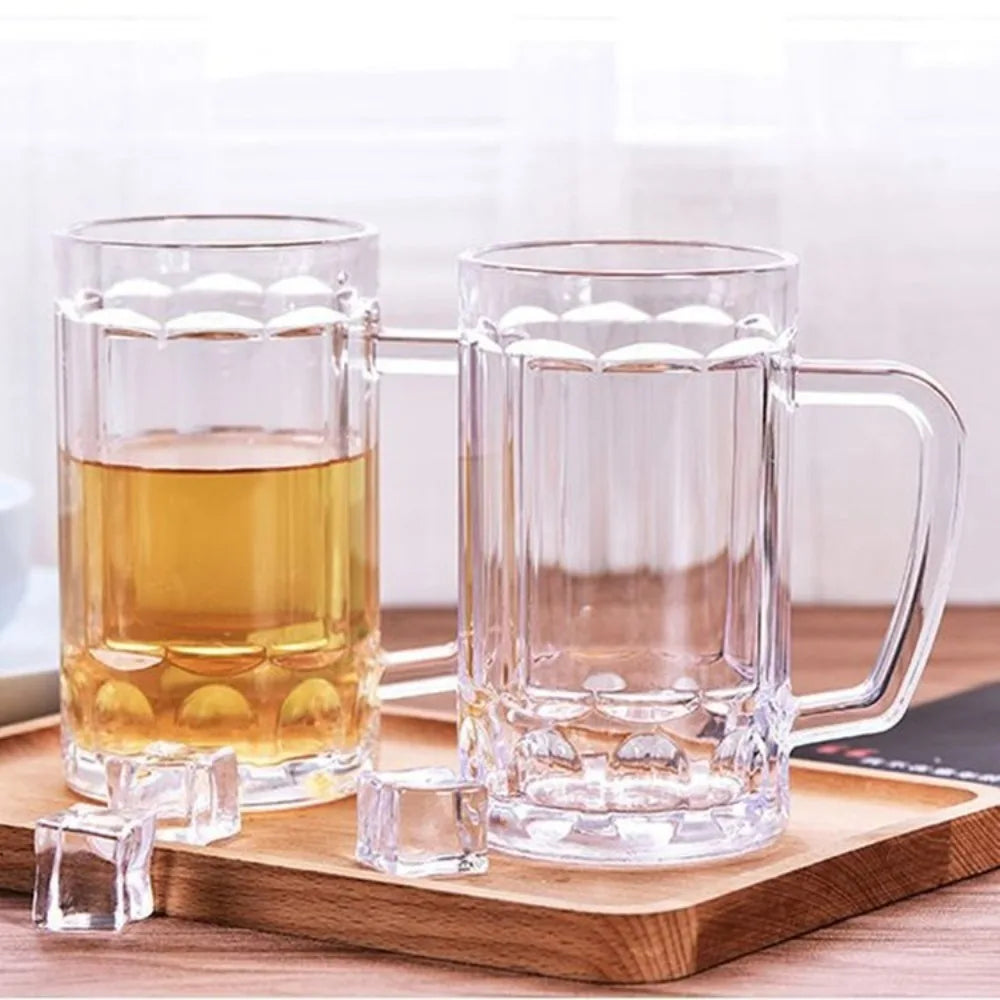 Clear Beer Mug Plastic Unbreakable Breakfast Milk Coffee Juice Water Cup Barware Drinkware for Home Party Bar KTV Beer Mug 맥주잔