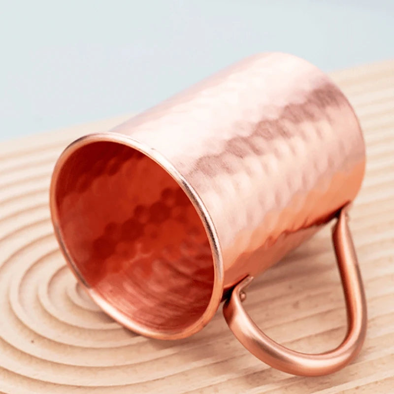 100% Copper Moscow Mule Mug Cocktail Wine Cup Hammered Coppery Beer Mugs Coffee Mug Milk Cup Bar Cup Drinkware Durable