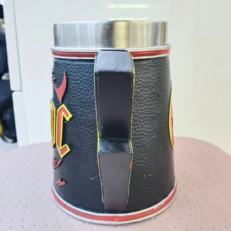 600ml Band Theme Rock Style Music Beer Mugs Resin Stainless Steel Stein Tankard Coffee Mug Whiskey Cup Gift Bar Decoration