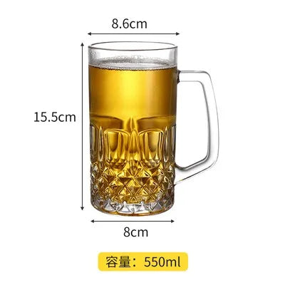 Draft Beer Mugs 600ml Japanese Coffee Mug Large Capacity Glass Cup