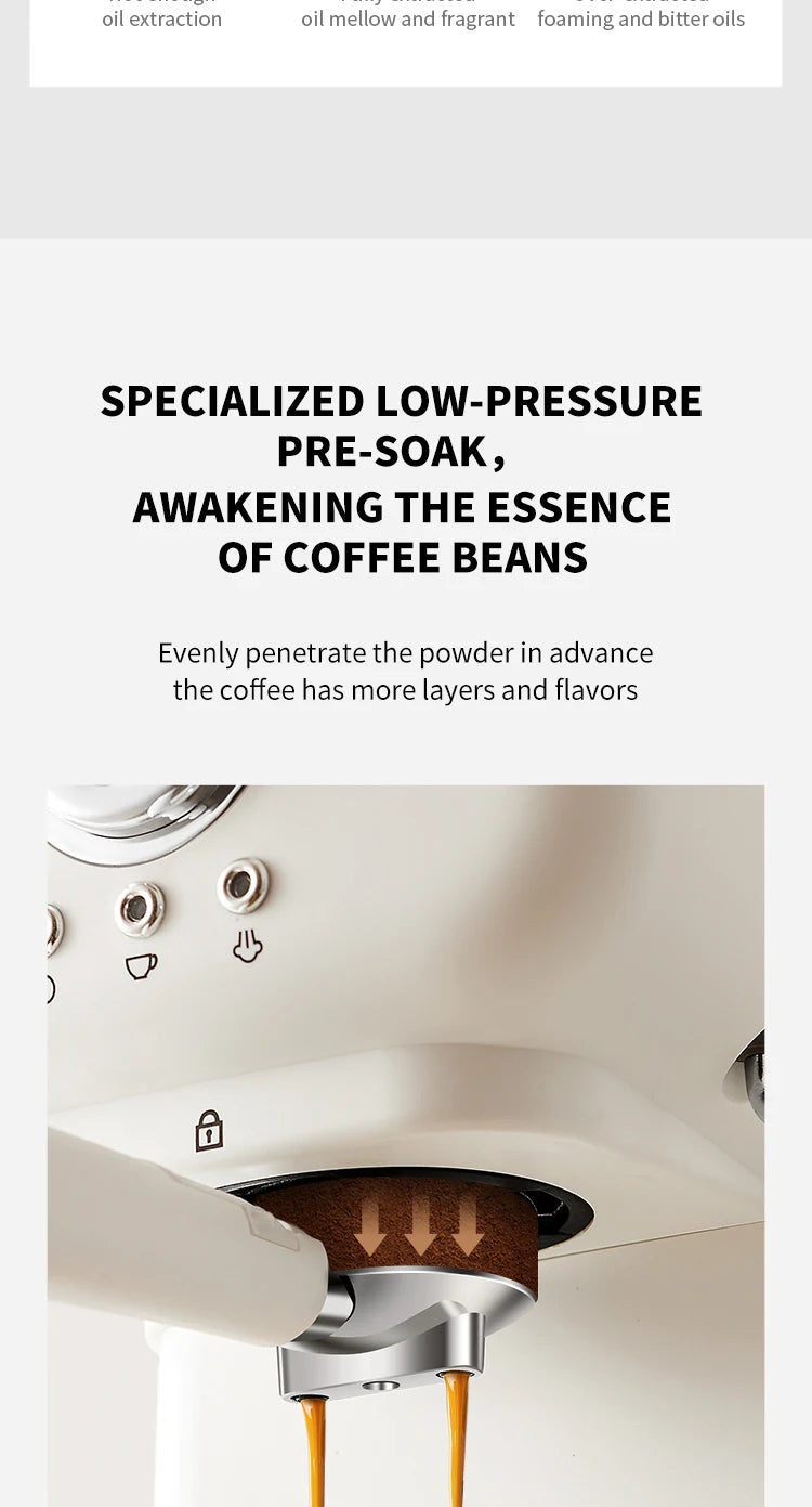 Electric Espresso Coffee Machine Cafetera Semi Automatic 20 Bar Coffee Maker 220V EU Automatic Milk Frother Cappuccino Hot Water