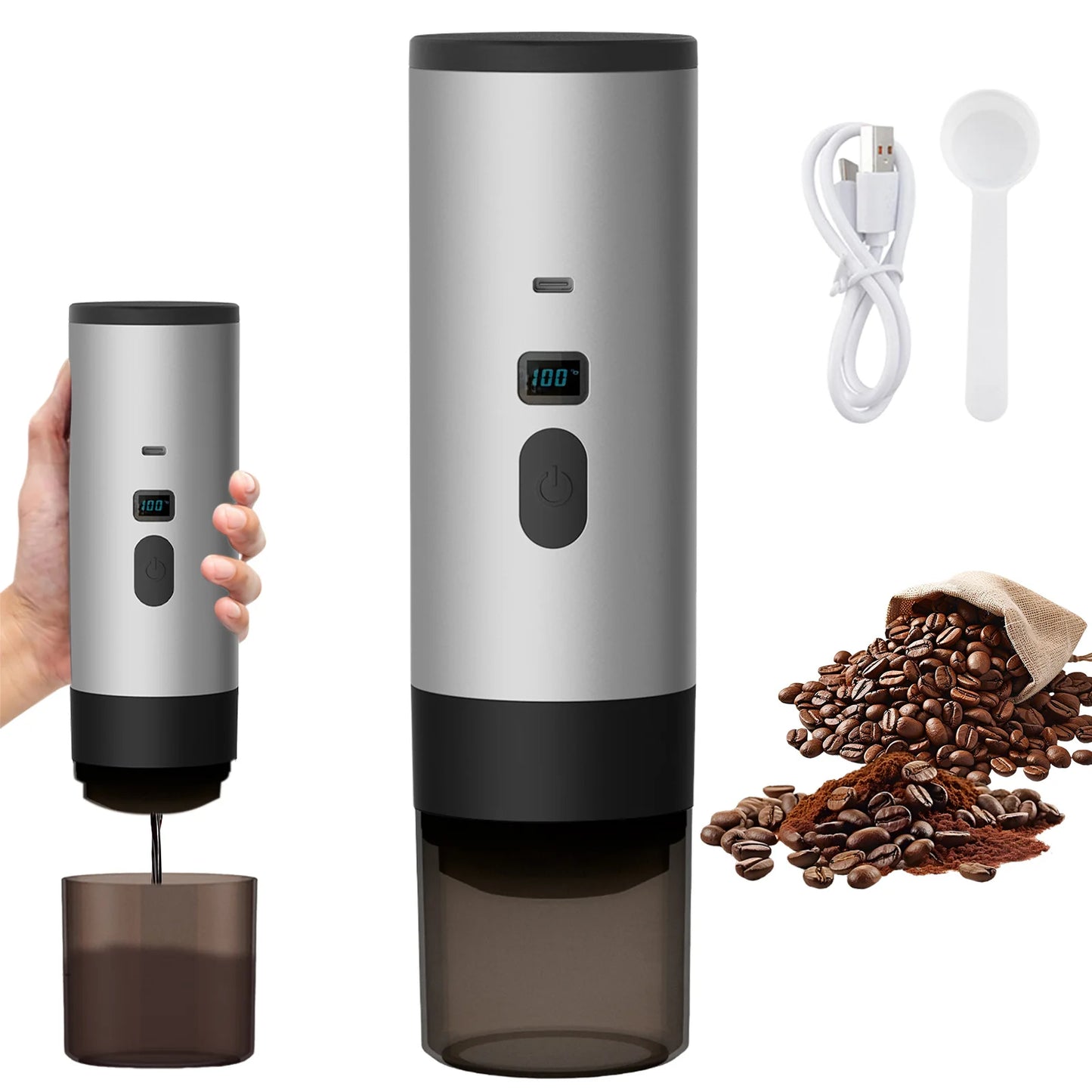 Portable 3 in 1 USB Coffee Maker 20Bar Espresso Machine Fast Heating for Travel Car Home