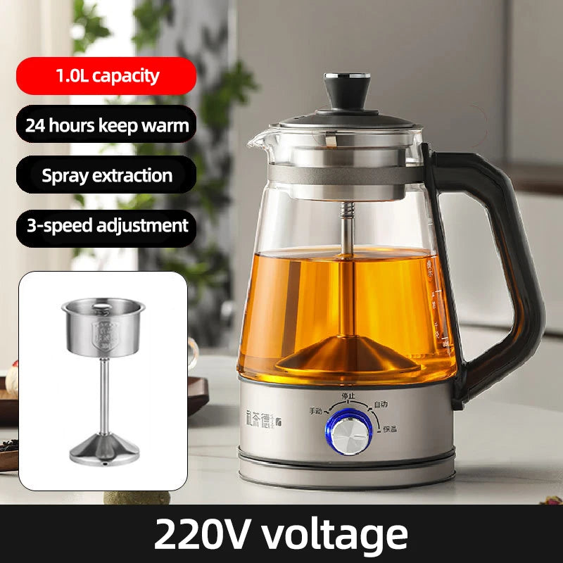 1.3L Electric Kettle Automatic Steam Spray Teapot with Filter Multifunctional Glass Teapots Thermo Pot Home Boil Water Kettle