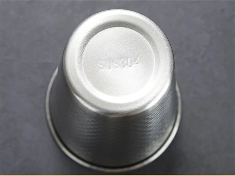 Single-layer Stainless Steel Beer Mugs 500ml Diamond Pattern Water Cup Korea Anti Fall Bar Restaurant Tumbler Drinking Set