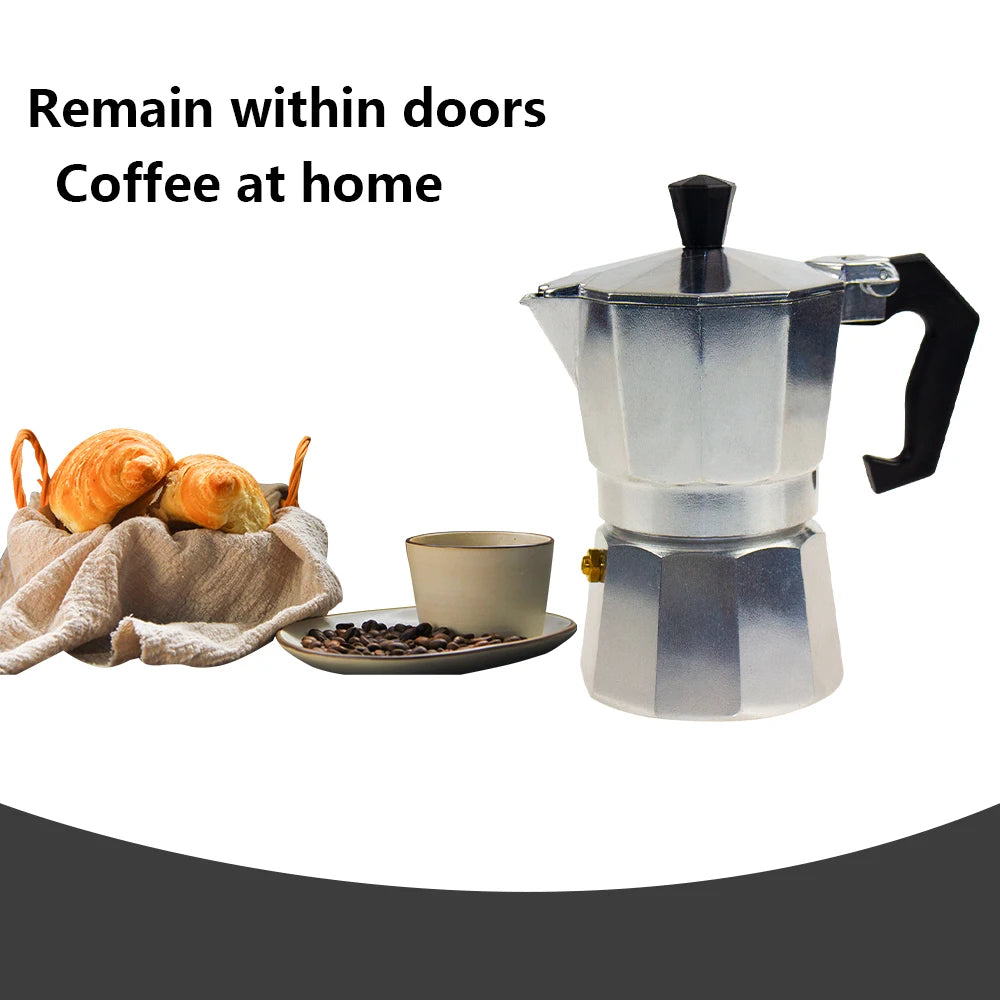 Moka Pot Italian Coffee Machine Espresso Aluminum Geyser Coffee Maker Kettle Latte Stove Classic Coffeeware Barista Accessories