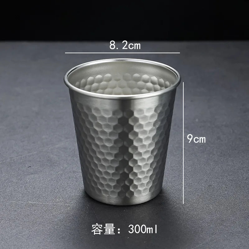 Single-layer Stainless Steel Beer Mugs 500ml Diamond Pattern Water Cup Korea Anti Fall Bar Restaurant Tumbler Drinking Set