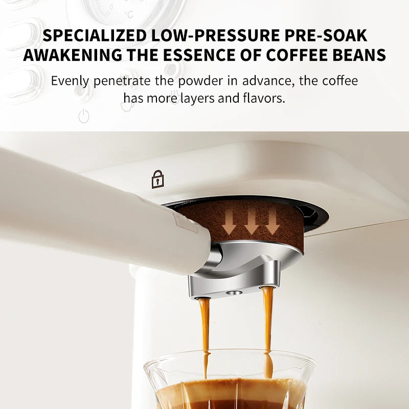 Electric Espresso Coffee Machine Cafetera Semi Automatic 20 Bar Coffee Maker 220V EU Automatic Milk Frother Cappuccino Hot Water