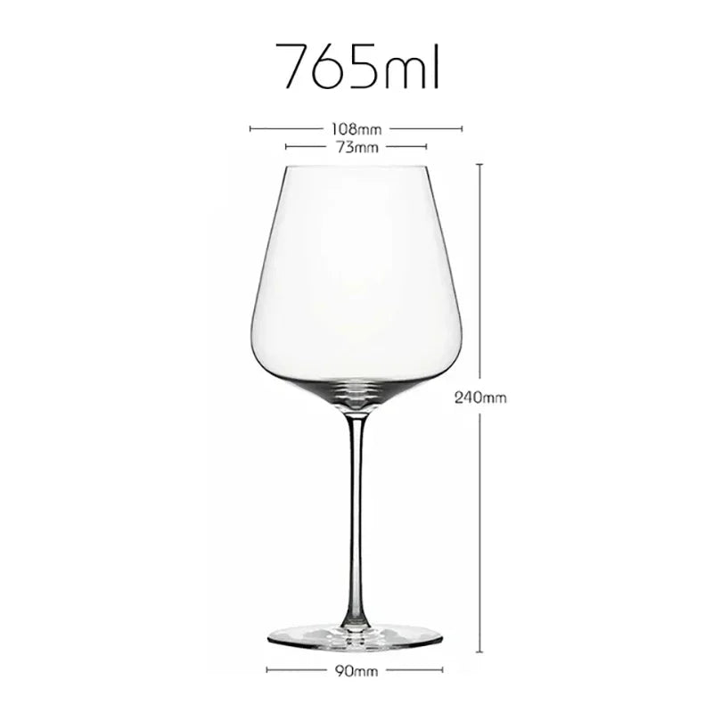New Burgundy Bordeaux Style Light Luxury Wine Glass Ultra-thin Craftsmanship Slim Cup Stems Birthday Party Bar Classics Goblet