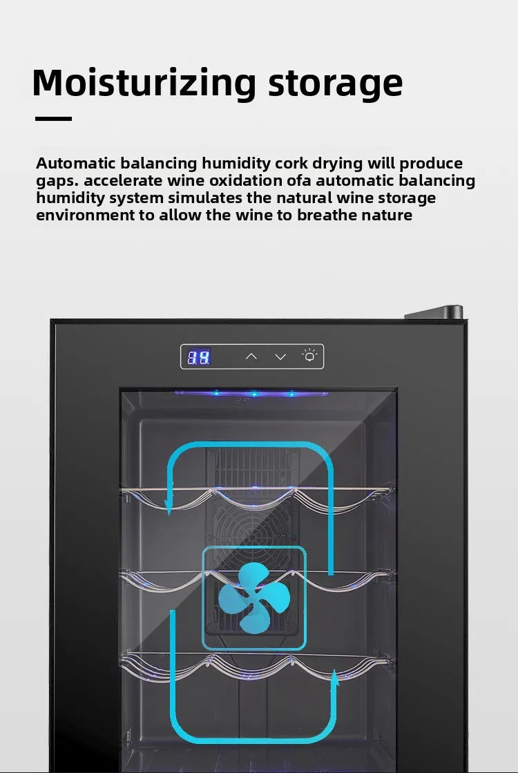 18 Bottle Wine Cooler Refrigerator , Quiet Freestanding Wine Fridge for Home/Office, 12℃-18℃ Adjustable Temperature,Glass Door