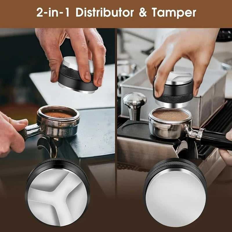 Coffee Enthusiast Set, 5PC Espresso Kit with Distributor, Tamper Leveler, WDT Tool, and Dosing Funnel, Suitable for 51/53/58 mm