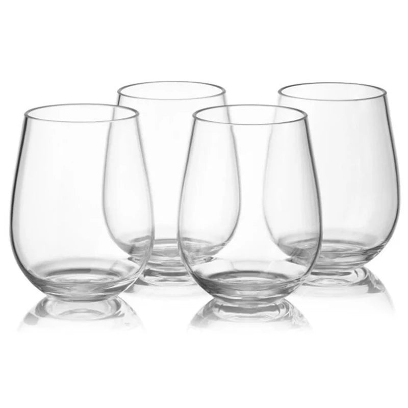 2/4Pcs Shatterproof Plastic Wine Glass 360/480ML Reusable Transparent Unbreakable PET Glasses Fruit Juice Beer Cups【Homeclub】