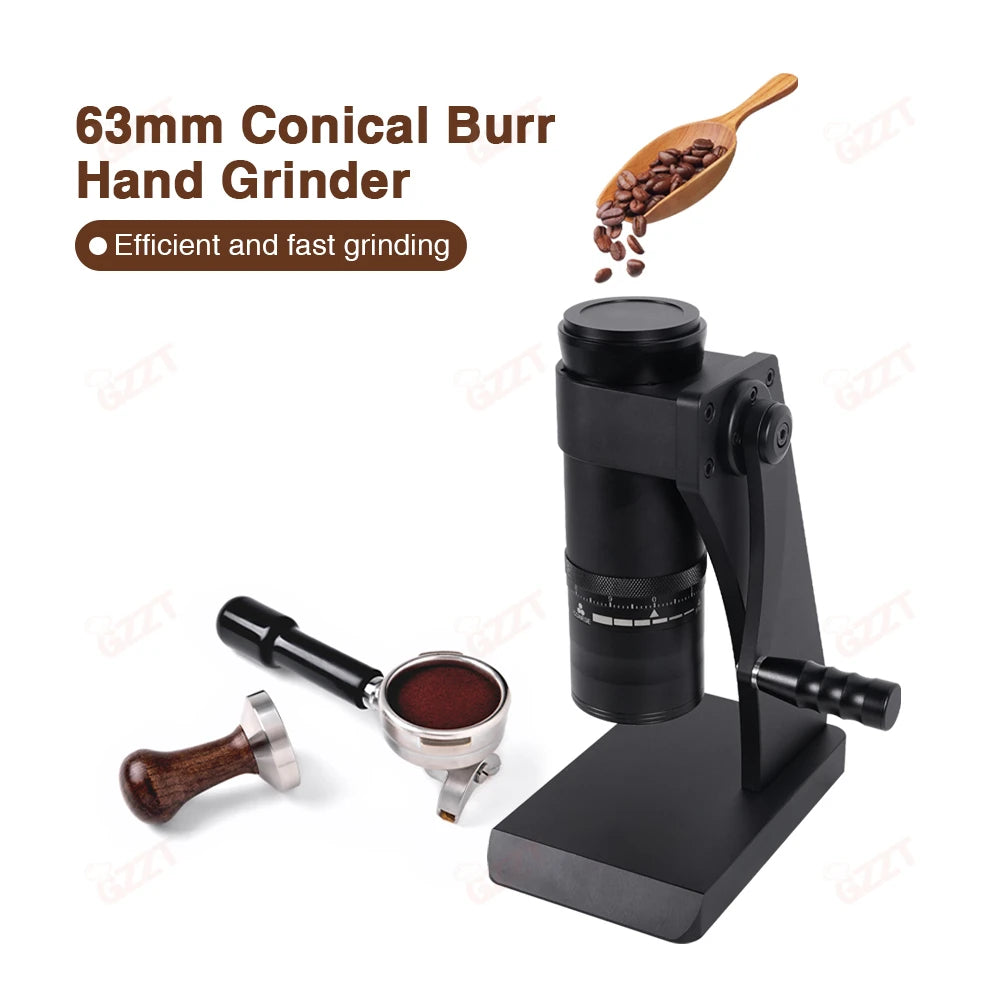GZZT Z63 Manual Coffee Grinder 8-Core 63mm Conical Burr Grinder SOE Bean Miller Espresso with Hand Crank Grinding Machine