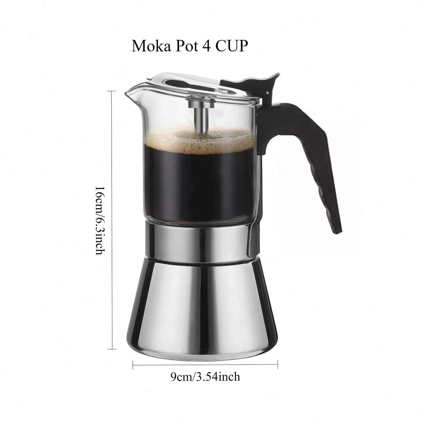 4/6/9Cup Coffee Maker Stainless Steel Espresso Maker Mocha Pot Espresso Maker For Home Kitchen Camping