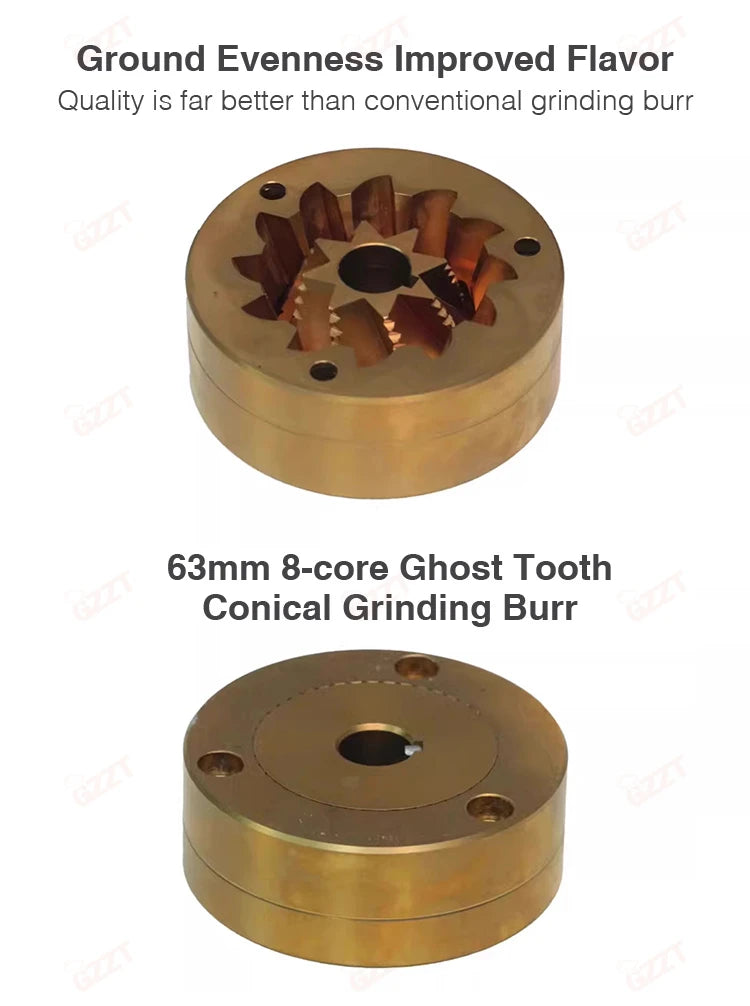 GZZT Z63 Manual Coffee Grinder 8-Core 63mm Conical Burr Grinder SOE Bean Miller Espresso with Hand Crank Grinding Machine