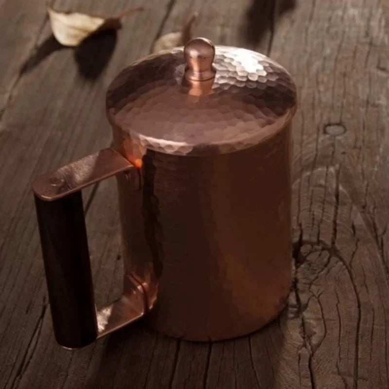 Vintage Copper Coffee Mug Handmade Moscow Mule Portable 450ml Tea Mug Drinkware for Hot and Cold Water Cup Kitchen Restaurant