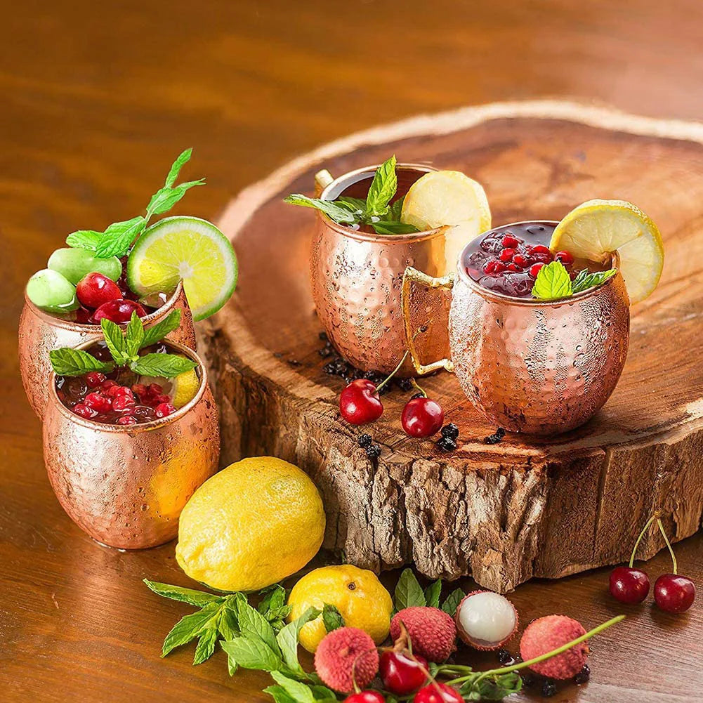 1-6PCS Stainless Steel Moscow Mule Mugs 500ML Beer Cups Cocktail Wine Juice Drink Cup Coffee Mugs Bar Champagne Party Drinkware