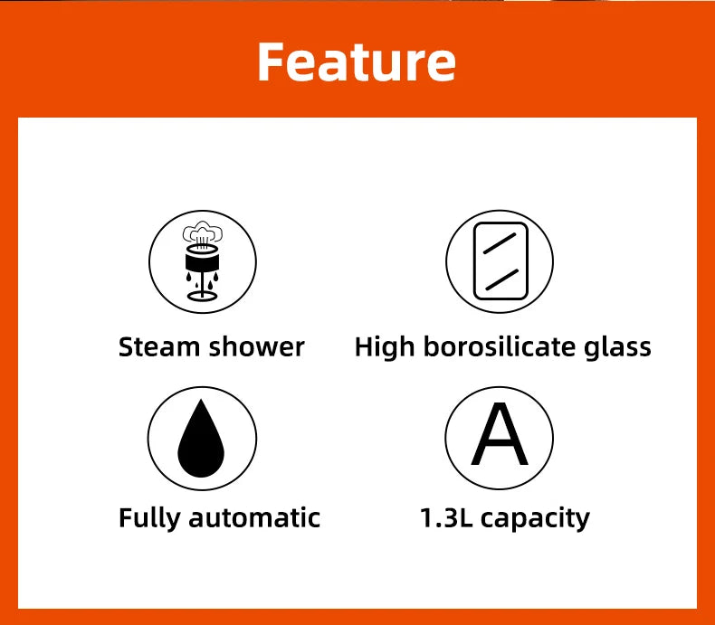 1.3L Electric Kettle Automatic Steam Spray Teapot with Filter Multifunctional Glass Teapots Thermo Pot Home Boil Water Kettle