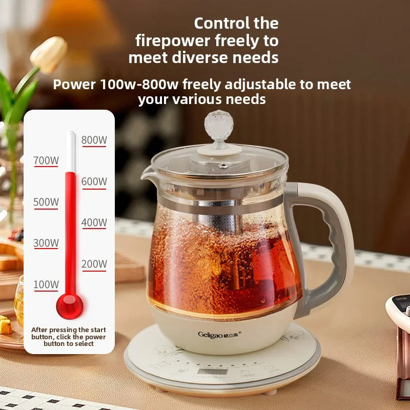 220V Geligao Automatic Double Boiler Health Kettle Thick Glass Multi Function Electric Tea Maker