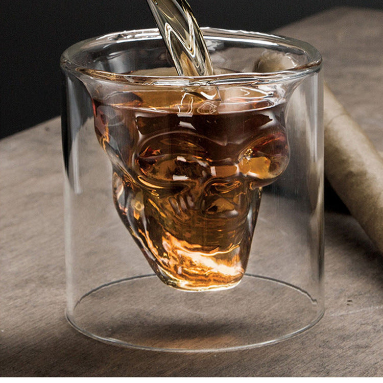 Export double heat resistant glass Korean thick skull head vacuum glass beer cups